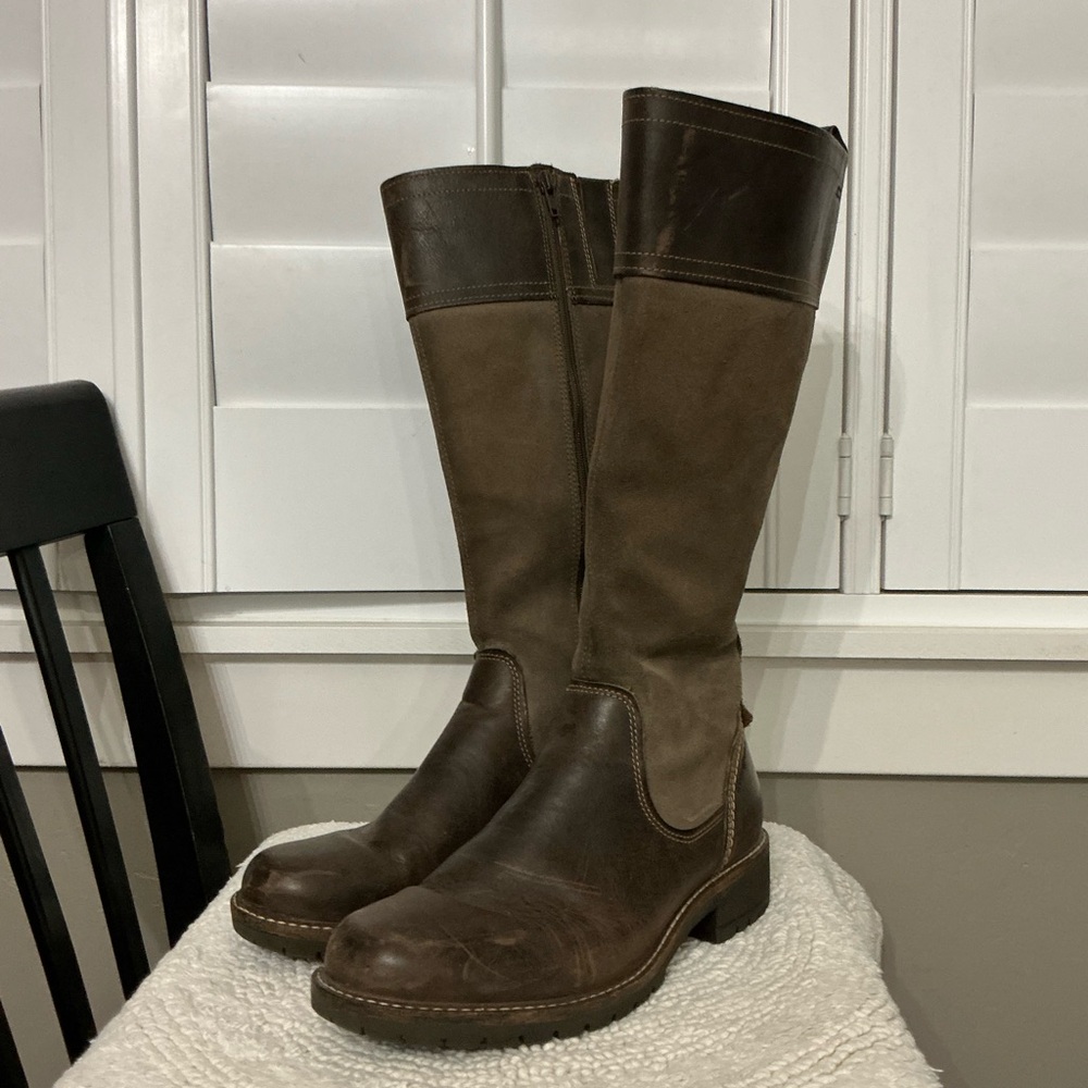 Brown Leather Riding Boots Ecco size 7